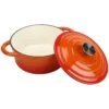 Enameled Cast Iron Casserole Dish Round Orange ø24cm 4 Litres | Adexa A24DQO