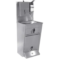 Handwash Station With Waste Basket & Napkin Dispenser & Soap Dispenser Holder Foot Operated Stainless Steel Height 1350mm | Adexa AYK002