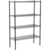 Commercial Shelving Unit 4 Tier 1000kg Width 1200mm Depth 450mm Black Zink Coated Epoxy Wire | Adexa BLACK12045180A4