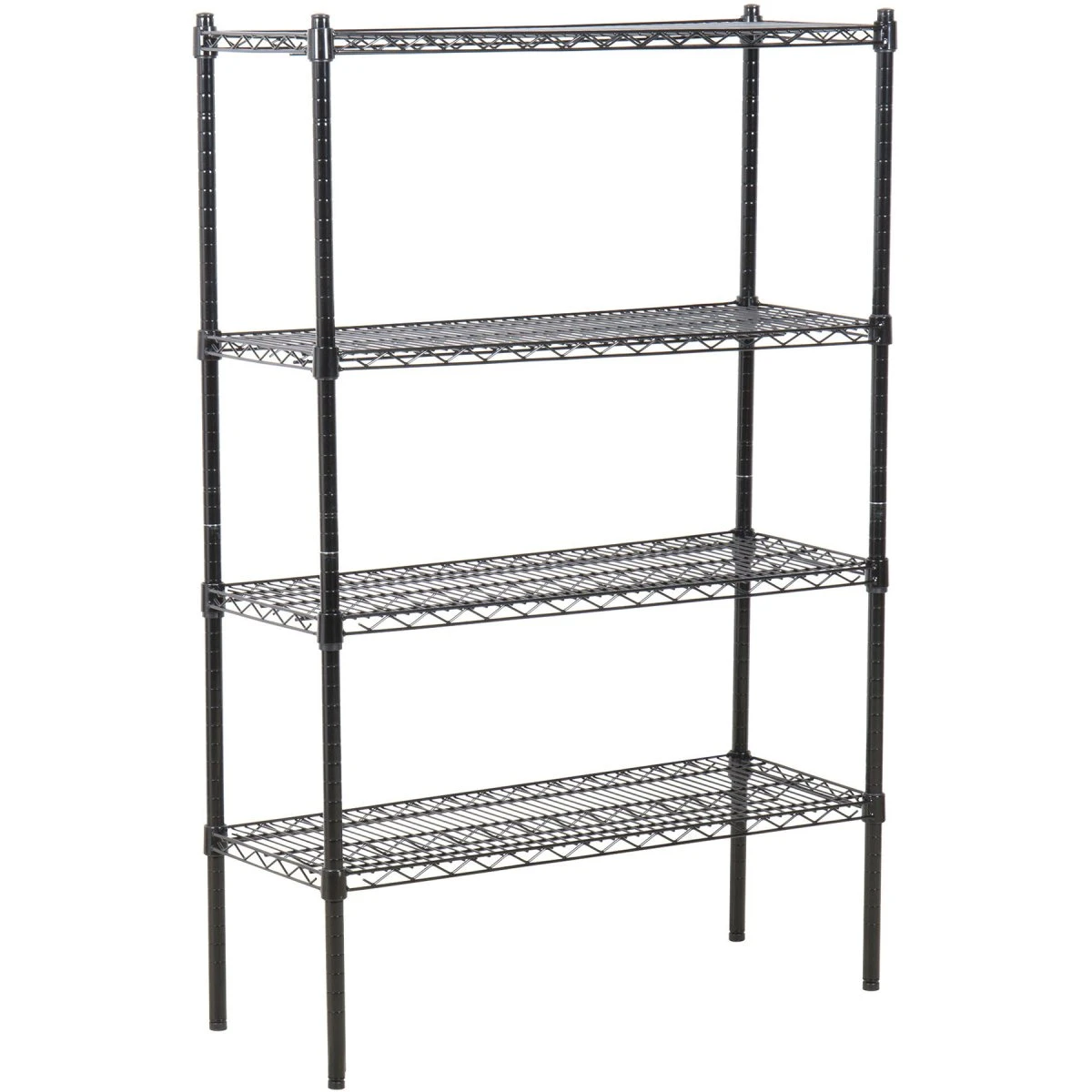 Commercial Shelving Unit 4 Tier 1000kg Width 900mm Depth 450mm Black Zink Coated Epoxy Wire | Adexa BLACK9045180A4 1 Commercial Shelving Unit 4 Tier 1000kg Width 900mm Depth 450mm Black Zink Coated Epoxy Wire | Adexa BLACK9045180A4