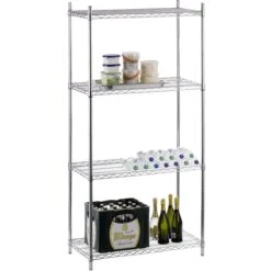 Commercial Stainless Steel Wire Shelving Unit 4 Tier 1200kg Width 900mm Depth 450mm | Adexa SS9045180A4