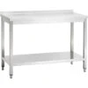 Professional Work Table Stainless Steel Bottom Shelf Upstand 1200x700x900mm | Adexa VT127SLB