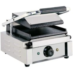 Heavy Duty Panini Contact Grill Single Ribbed/Smooth | Adexa EG01C