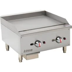 Premium Commercial Gas Griddle Smooth Plate 2 Burners 15kW Countertop | Adexa EGG24S
