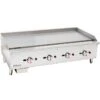 Premium Commercial Gas Griddle Smooth Plate 4 Burners 30kW Countertop | Adexa EGG48S