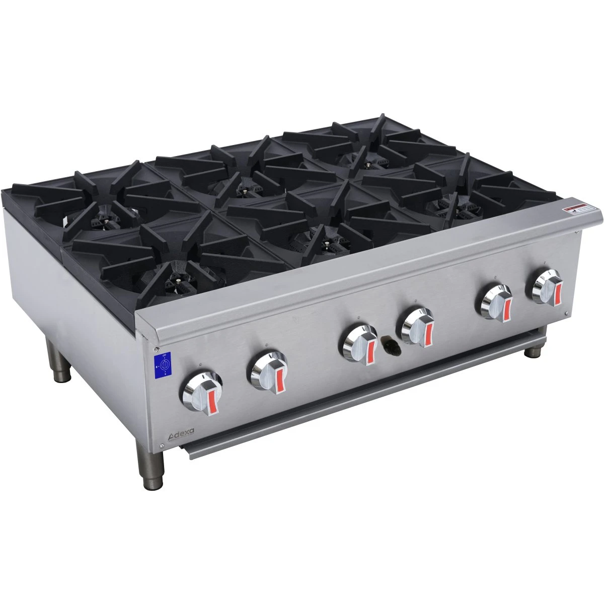 Professional Gas Hotplate Cooker 6 Burners 42kW Countertop | Adexa EHP6S 1 Professional Gas Hotplate Cooker 6 Burners 42kW Countertop | Adexa EHP6S