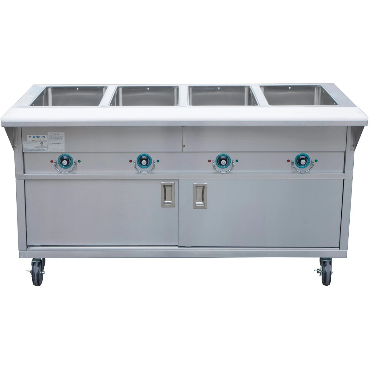 Mobile Servery Steam Table With Cupboard 4xGN1/1 | Adexa EST4SWCBSD 2 Mobile Servery Steam Table With Cupboard 4xGN1/1 | Adexa EST4SWCBSD - Image 2