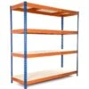 Industrial Shelving Unit Heavy Duty 1800x600x1800mm 4 Shelves 500 Kg/shelf Powder Coated Steel | Adexa H18060