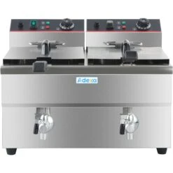 Commercial Fryer Double Electric 2x12 Litre 6.5kW Countertop | Adexa HEF12L2 -Kitchen Series Store HEF12L2 2 1200x1200 1