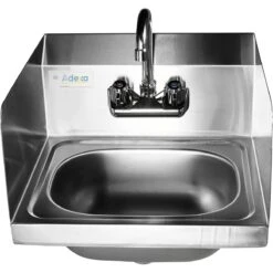 Wall Mounted Hand Sink Wall Mounted Faucet Side Splash Stainless Steel | Adexa HS15SP -Kitchen Series Store HS15SP 3 1200x1200 1