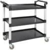 Professional Utility Trolley Multi-purpose 3 Tier Black 1070x500x990mm | Adexa JYXUC407BLACK