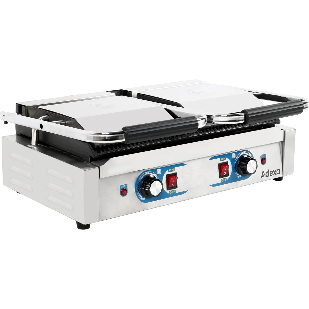 Heavy Duty Twin Panini Contact Grill Dual Zone 1.8kW Ribbed | Adexa MLP813 2 Heavy Duty Twin Panini Contact Grill Dual Zone 1.8kW Ribbed | Adexa MLP813 - Image 2