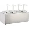 Commercial Condiment/Sauce Pump Dispenser 4x2 Litre Stainless Steel | Adexa NHP004