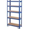 Industrial Shelving Unit Medium Duty 900x300x1800mm 5 Shelves 175 Kg/shelf Powder Coated Steel | Adexa P9030