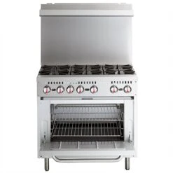 Professional Stainless Steel Gas Range Oven (8kW/hr) With 6 Burners (36kW/hr) And Removable Overshelf | Adexa RGR36X -Kitchen Series Store RGR36X 1 1200x1200 1