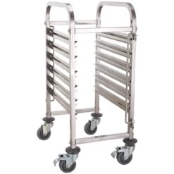 Rack/Tray/Pan Trolley Stainless Steel Gastronorm GN1/1 6 Tier | Adexa RT1106