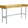Bakery Work Table Wood Top 3 Sides Upstand 1500x600x900mm | Adexa RWTG600X1500100BSOB