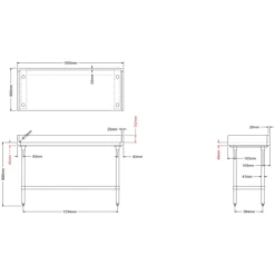 Bakery Work Table Wood Top 3 Sides Upstand 1500x600x900mm | Adexa RWTG600X1500100BSOB -Kitchen Series Store RWTG600X1500100BSOB 1200x1200 1