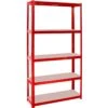 Commercial Heavy Duty Shelving Unit Painted Steel Red 5 Shelves 875kg Loading Capacity 700x300x1500mm | Adexa SG17515CR