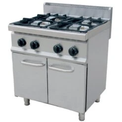Professional Gas Cooker On Cabinet Base 4 Burners 20kW | Adexa THG7F4PW