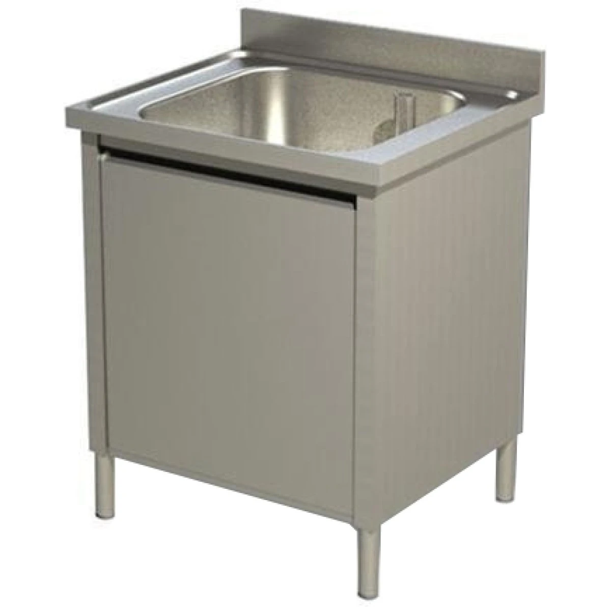 Commercial Sink With Cupboard Stainless Steel 1 Bowl Splashback Width 600mm Depth 600mm | Adexa THSSR66BM1 1 Commercial Sink With Cupboard Stainless Steel 1 Bowl Splashback Width 600mm Depth 600mm | Adexa THSSR66BM1