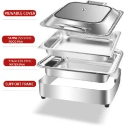 Chafing Dish Electric Glass Lid Stainless Steel 7 Litres GN1/1 | Adexa VICCD528 -Kitchen Series Store VICCD528 3 1200x1200 1
