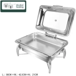 Chafing Dish Glass Lid Stainless Steel 7 Litres GN1/1 | Adexa VICLH2103 -Kitchen Series Store VICLH2103 2 1200x1200 1