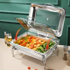 Chafing Dish Glass Lid Stainless Steel 7 Litres GN1/1 | Adexa VICLH2103 -Kitchen Series Store VICLH2103 4 1200x1200 1