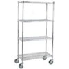 Professional Wire Shelving Unit 4 Tier Grey Mobile 560x350x1200mm | Adexa W4T