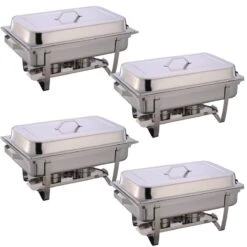 4 Pack Of Chafing Dish GN1/1 Stainless Steel 9 Litres | Adexa WHS433