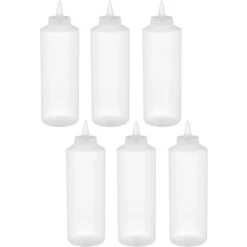 6 Pack Of Squeeze Sauce Bottles 341ml/12oz Clear | Adexa WQSB12WC