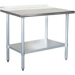 Commercial Work Table Stainless Steel Rear Upstand Bottom Shelf 600x600x900mm | Adexa WTG600X60050R
