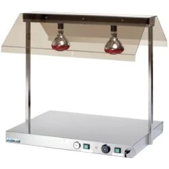 Buffet Food Warmer With Gantry Stainless Steel 2 Infrared Lamps Sneeze Guards 2xGN1/1 | Adexa WM2F
