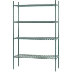 Commercial Shelving Unit 4 Tier 1000kg Width 1200mm Depth 600mm Green Zink & Epoxy Wire | Adexa ZG12060180A4